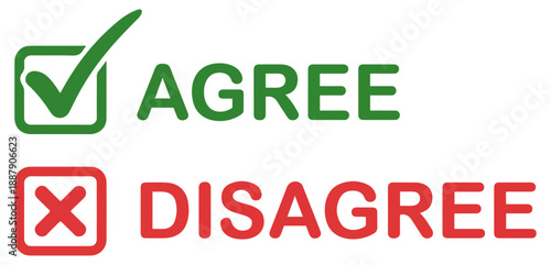 agree disagree check mark icon set