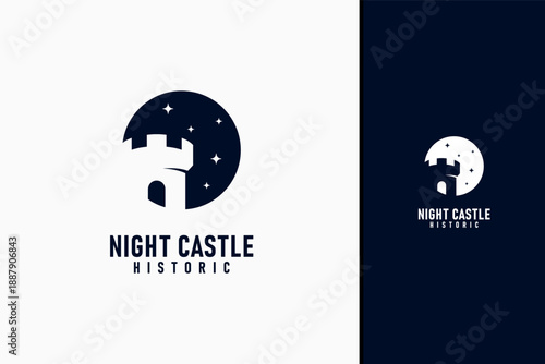 Night castle logo symbol icon design