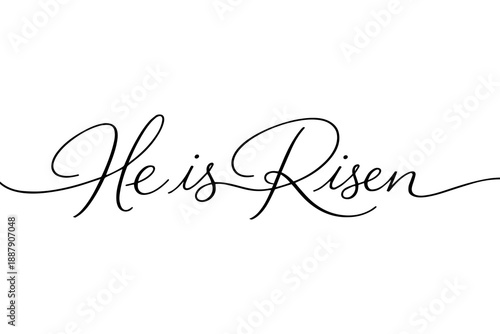 He is risen lettering. Christian typography poster.