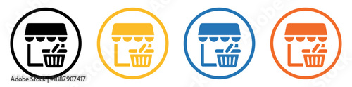 online shopping market icon design
