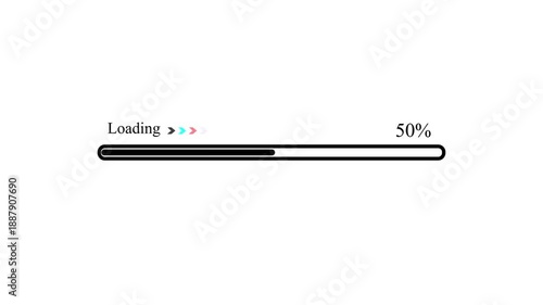 progress bar from 0 to 100% animation with alpha channel on a white background,with 4k animation.