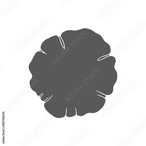 Mushroom Cap Top View Vector Silhouette Minimalist Fungi Icon