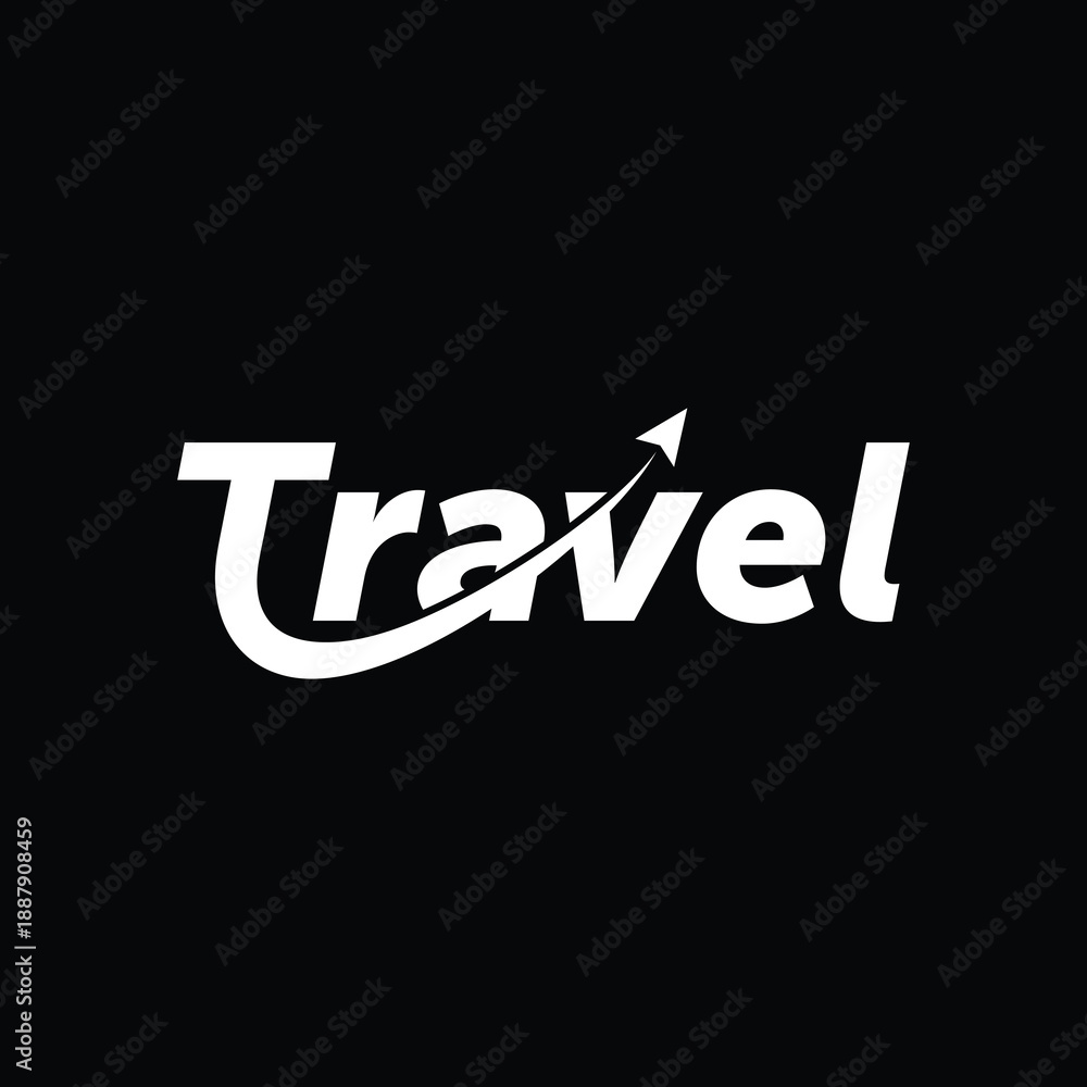 Obraz premium Travel logo design, typography text travel vector icon template