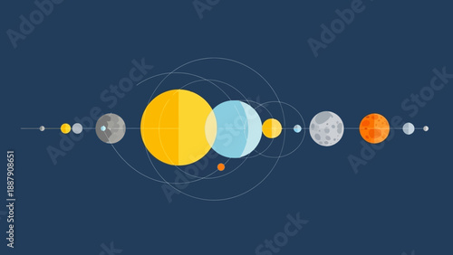 Colorful Illustration of Solar System Planets.