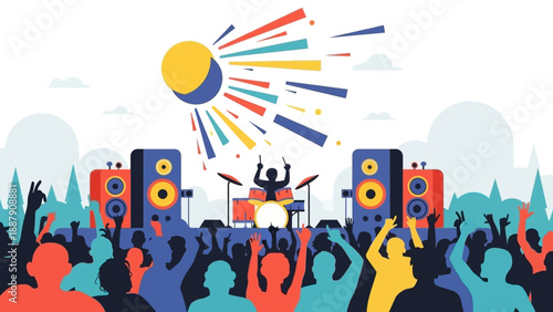 DJ Performing at Outdoor Music Festival.