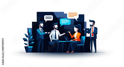 High-Impact Team Collaboration: Professionals Analyzing Strategy and Driving Business Solutions