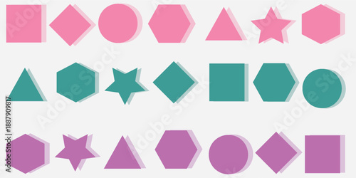 Geometric shapes outline collection diagram element for education and business EPS10