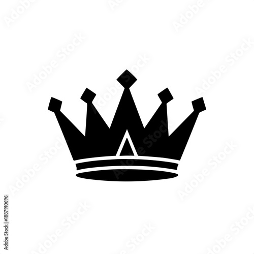 Black crown symbol in minimalist design style  