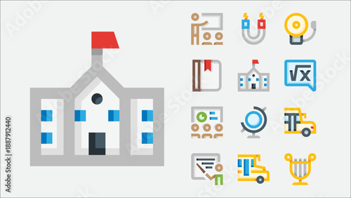 School and education icons set