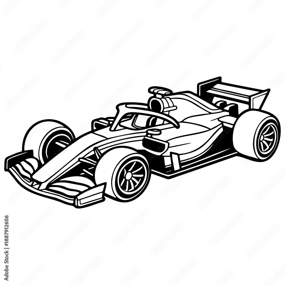 Obraz premium Formula One Racing Car Illustration.