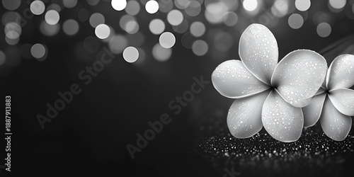 Wallpaper Mural Black and White Floral Blossom with Soft Bokeh Background Torontodigital.ca