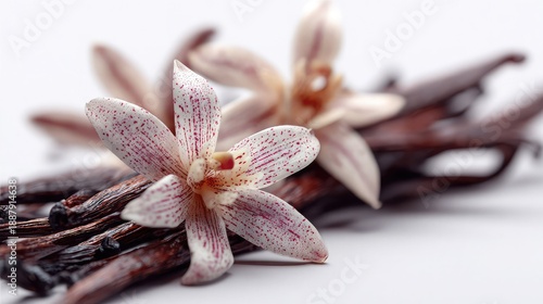 Aromatic Vanilla Beans and Delicate Orchid Blossoms