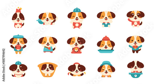 Collection of Cute Dog Characters in Different Costumes