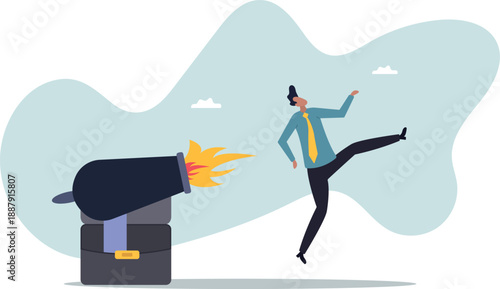 Career boost or job promoted, productivity or advancement in work.about a man and his life.