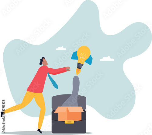 A successful startup suddenly flies out of the portfolio as a symbol of a successful breakthrough.