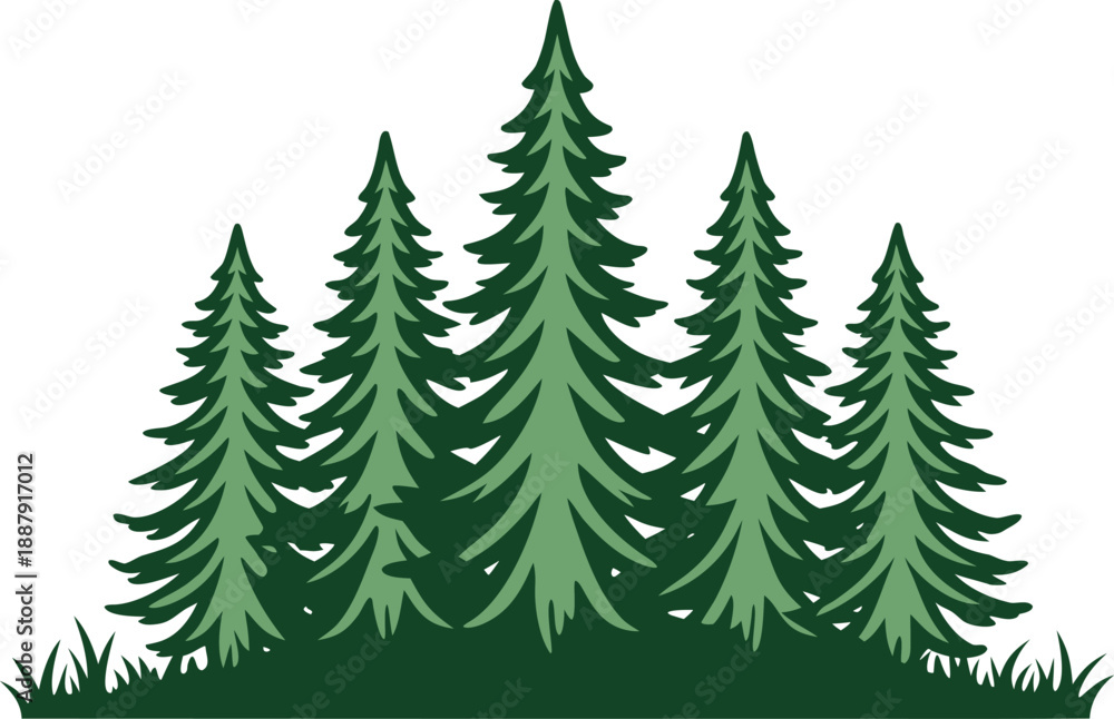 Obraz premium Forest Nature Landscape Scene. Green Forest Nature Design. Natural Forest Landscape View. Peaceful Forest Nature Scene. Dense Forest Woodland View. Scenic Green Forest Landscape. Wild Forest Nature