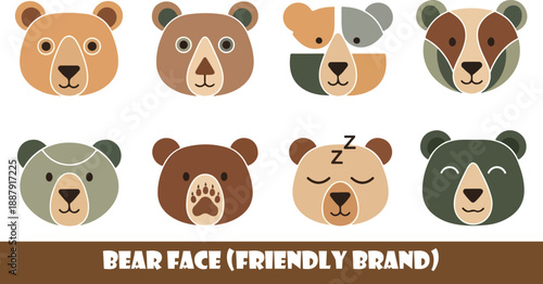 A cute collection of cartoon vector animals featuring a brown teddy bear, a funny panda, and a sweet pet dog in a fun baby toy illustration set