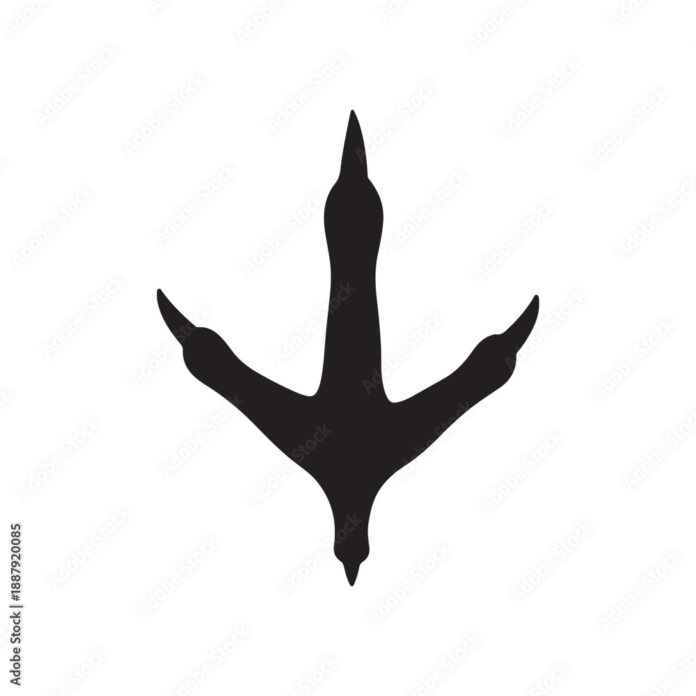 Fototapeta premium Turkey bird foot print silhouette vector flat illustration design
