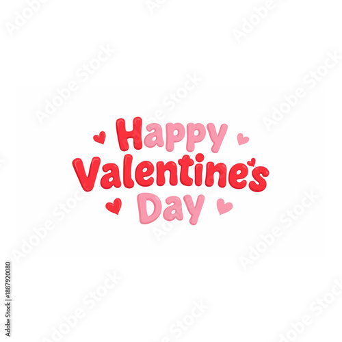 Valentine's Day greeting card illustration featuring red and pink typography surrounded by hearts, b93.svg reference