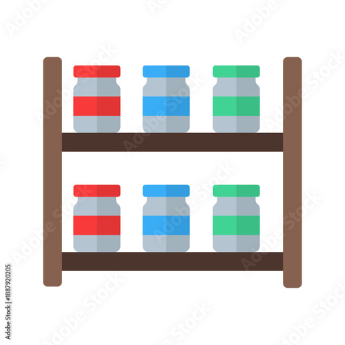 Kitchen spice rack organizer seasoning flat color icon
