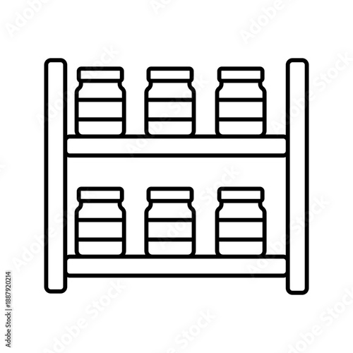 Kitchen spice rack organizer seasoning line art icon
