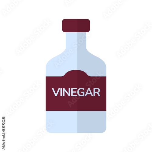 Sour vinegar bottle kitchen condiment flat color icon
