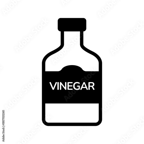 Sour vinegar bottle kitchen condiment solid glyph icon
