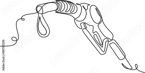 Continuous one line drawing of fuel pump nozzle.