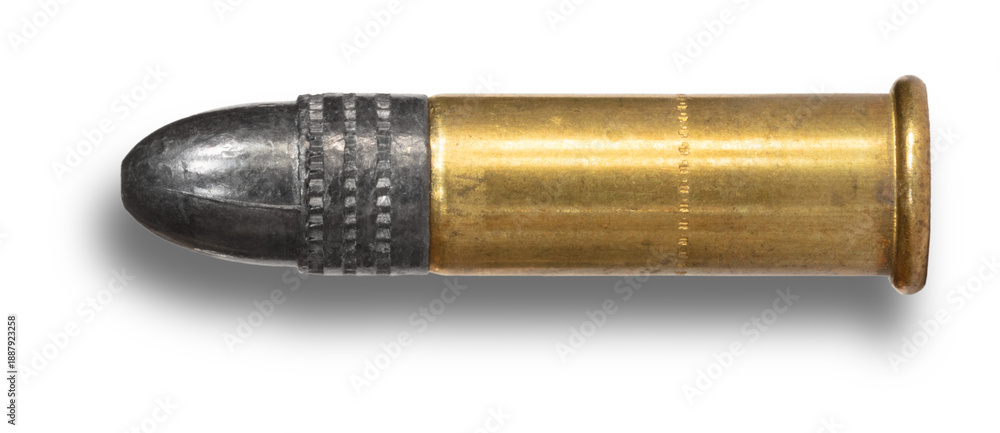 Fototapeta premium Shadown under a cartridge designed for .22 caliber rimfires