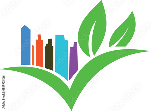 Modern Geometric Colorful Shape Vector logo with Center Abstract art, creative Symmetric Design.