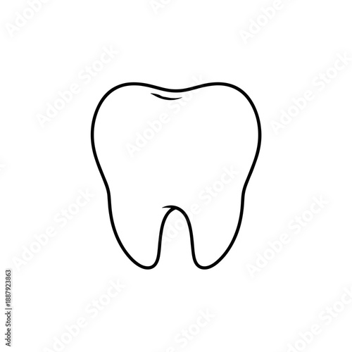Simple line drawing of a tooth in minimalist style  