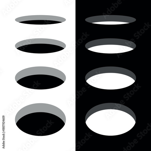 A hole in the floor icon. A round or oval opening. A hatch or well. A burrow or underground entrance.