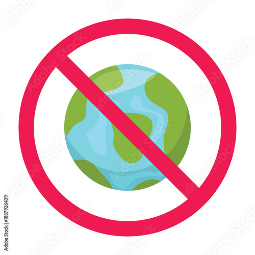 No world domination sign, global control prohibited symbol, world control restriction symbol, stop world conquest sign