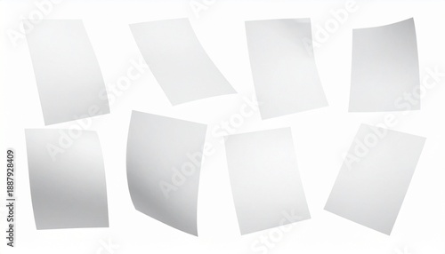 Wallpaper Mural Three blank sheets of paper floating mid-air against a white background, evoking motion and minimalism. Torontodigital.ca