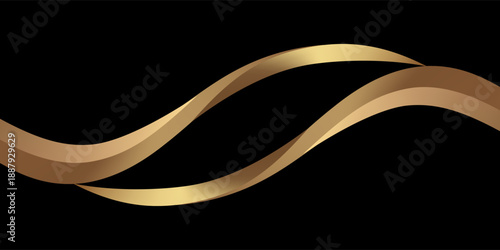 Abstract gold geometric. Isolated on black background. Vector illustration.
