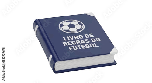 Livro Azul de Regras do Futebol com Bola 3D