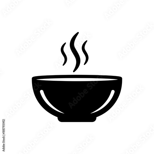 Hot Soup Bowl Icon – Steaming Food Dish Vector Illustration