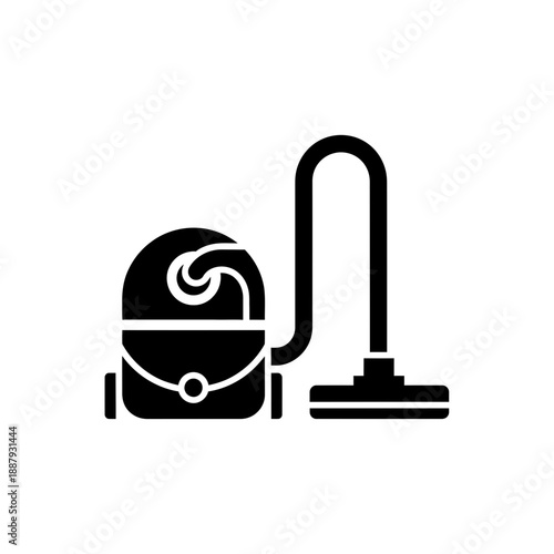 Vacuum Cleaner Icon Illustration – Household Cleaning Equipment Silhouette