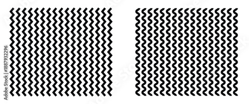 Black wavy zig zag pattern line isolated on white background are used to illustration elements.