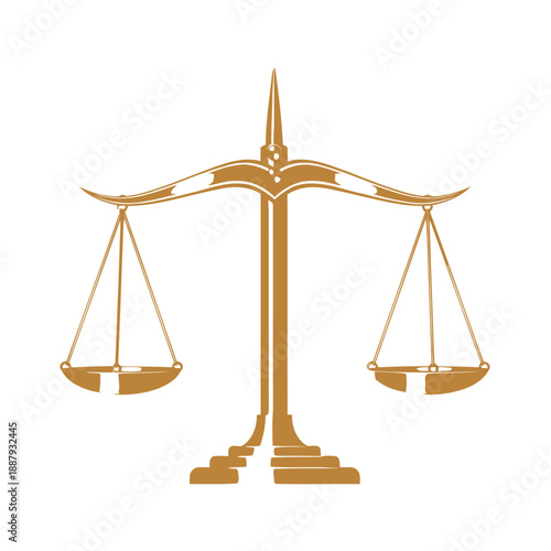 Justice Scale Icon – Law Balance Legal Court Symbol Illustration