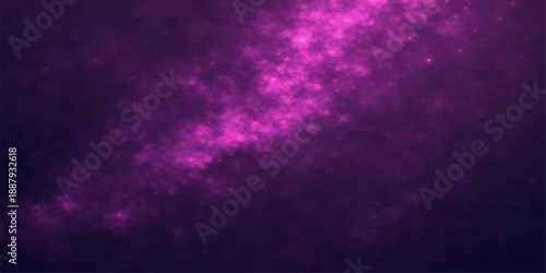 A cosmic purple abstract background featuring a dark starry sky with a glowing galaxy nebula, shimmering stardust, and blue light across a vast fantasy universe