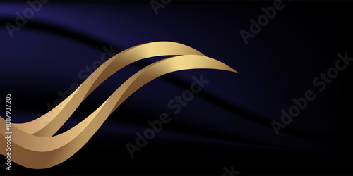 Abstract gold and blue geometric background. Dynamic shapes composition. Vector illustration.