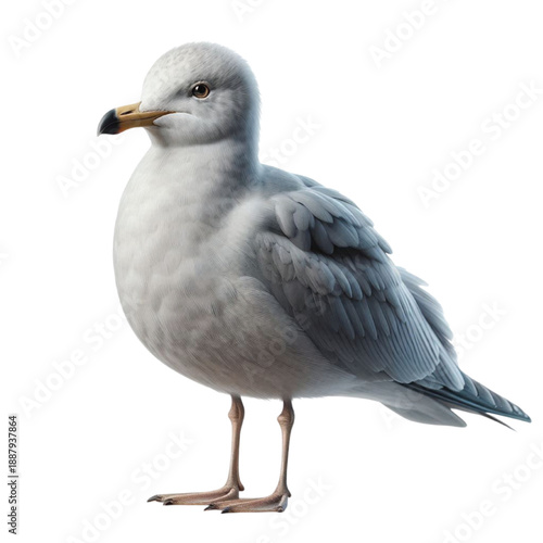 Seagull standing calmly transparent