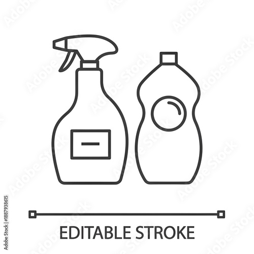 Foto Cleaning chemicals linear icon