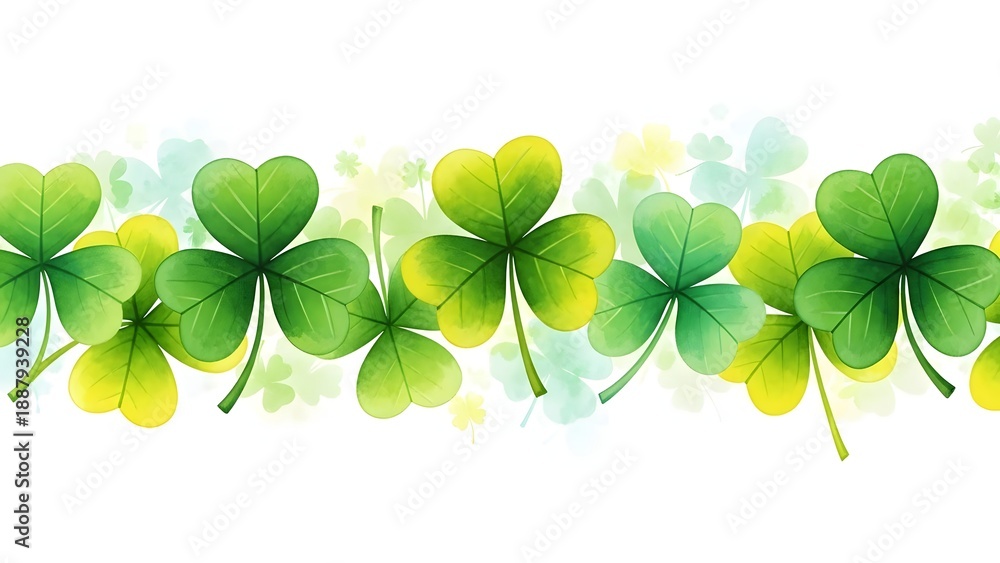 Obraz premium St patrick's day shamrocks and four leaf clover celebration