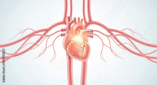 Vibrant three-dimensional rendering of the human heart and its intricate vascular system, highlighting the essential role of circulation for life and health