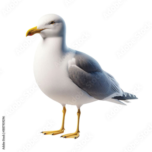 Seagull standing calmly transparent