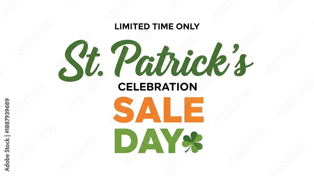 Fototapeta premium St patrick's day sale celebration green and gold discounts