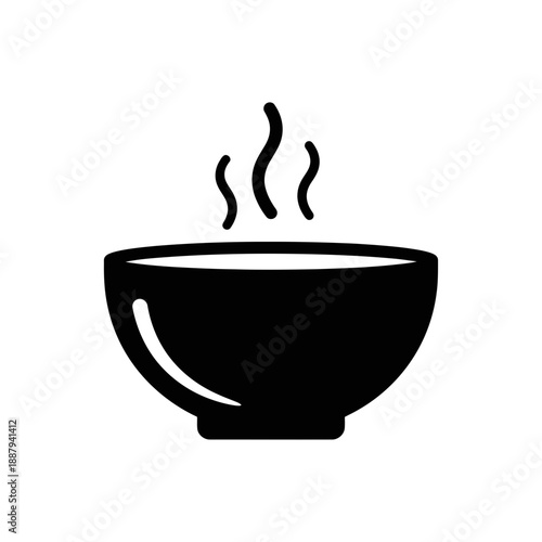 Hot Soup Bowl Icon – Steaming Food Dish Vector Illustration