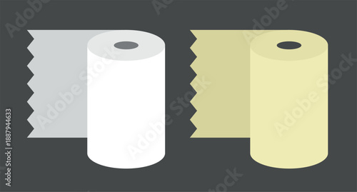 Paper roll icon. Paper towel, a toilet or kitchen accessory. A roll of paper towels.